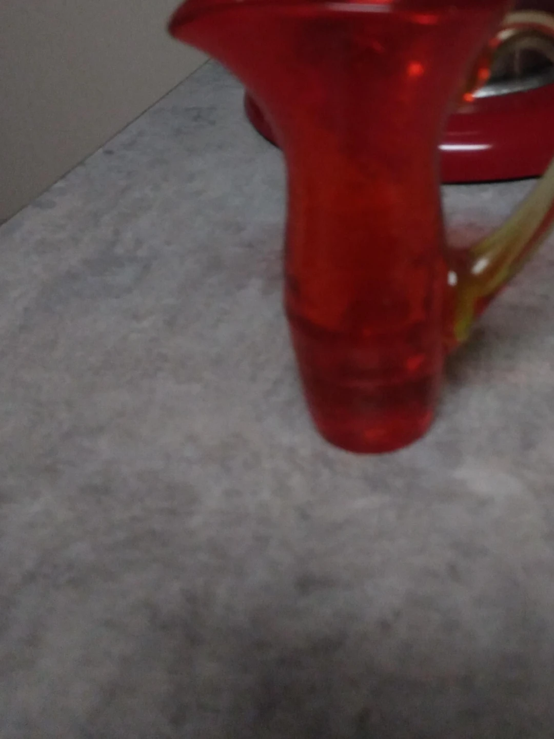 Vintage Red Glass Mini Pitcher
