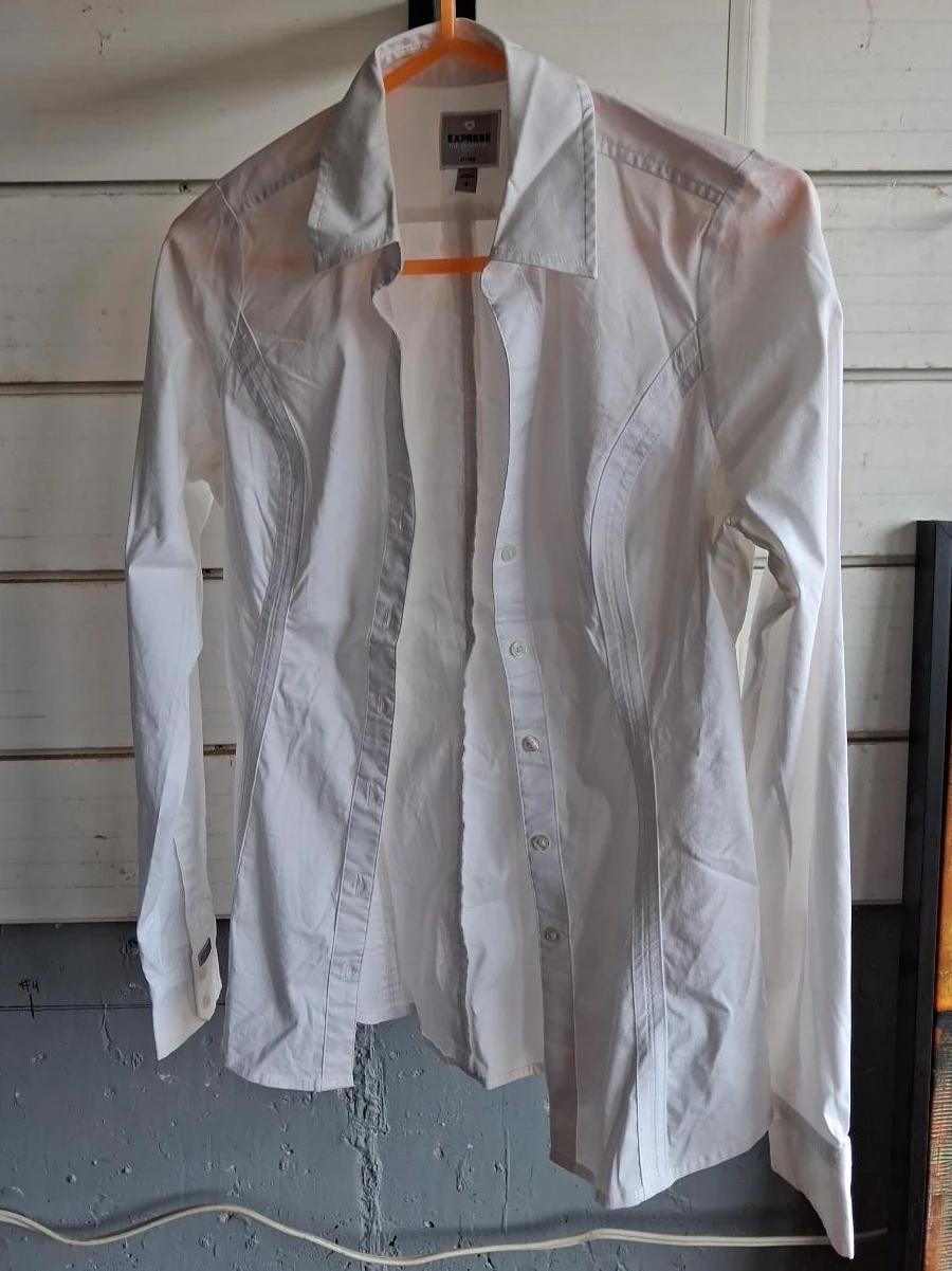 Express White Button-Up Shirt