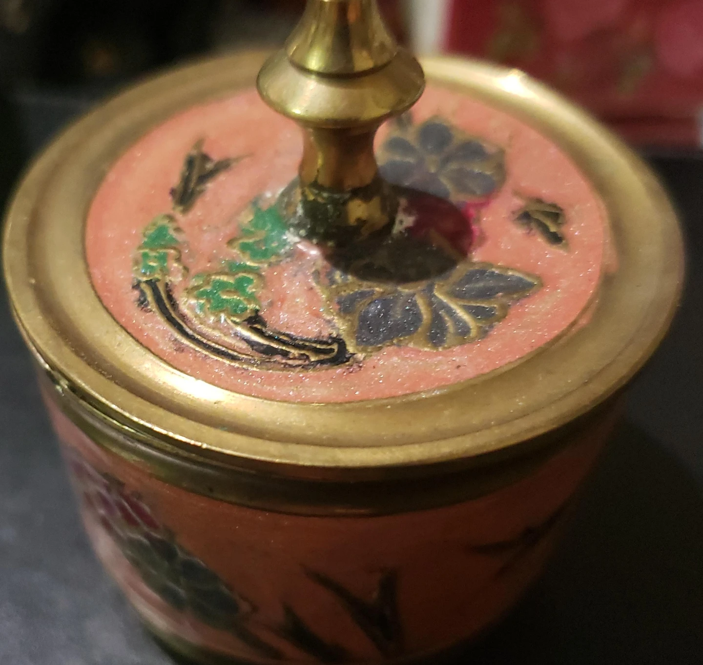 Small Vintage Brass Trinket Box