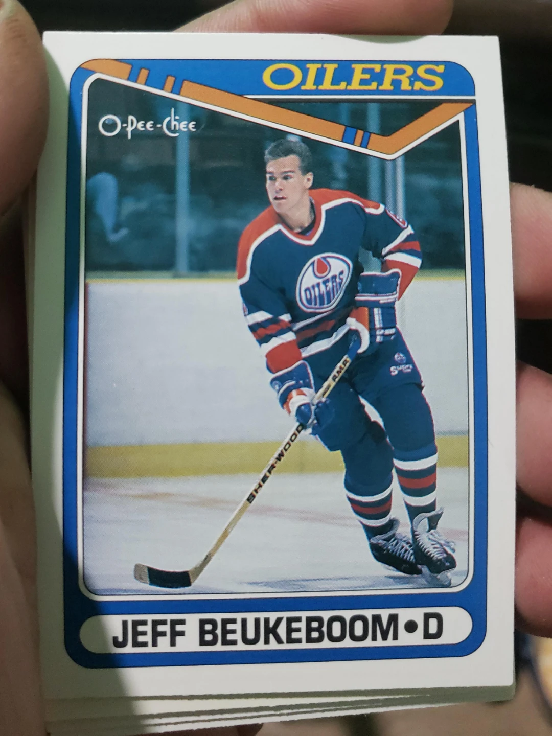 1987-88 O-Pee-Chee Jeff Beukeboom Oilers Hockey Card