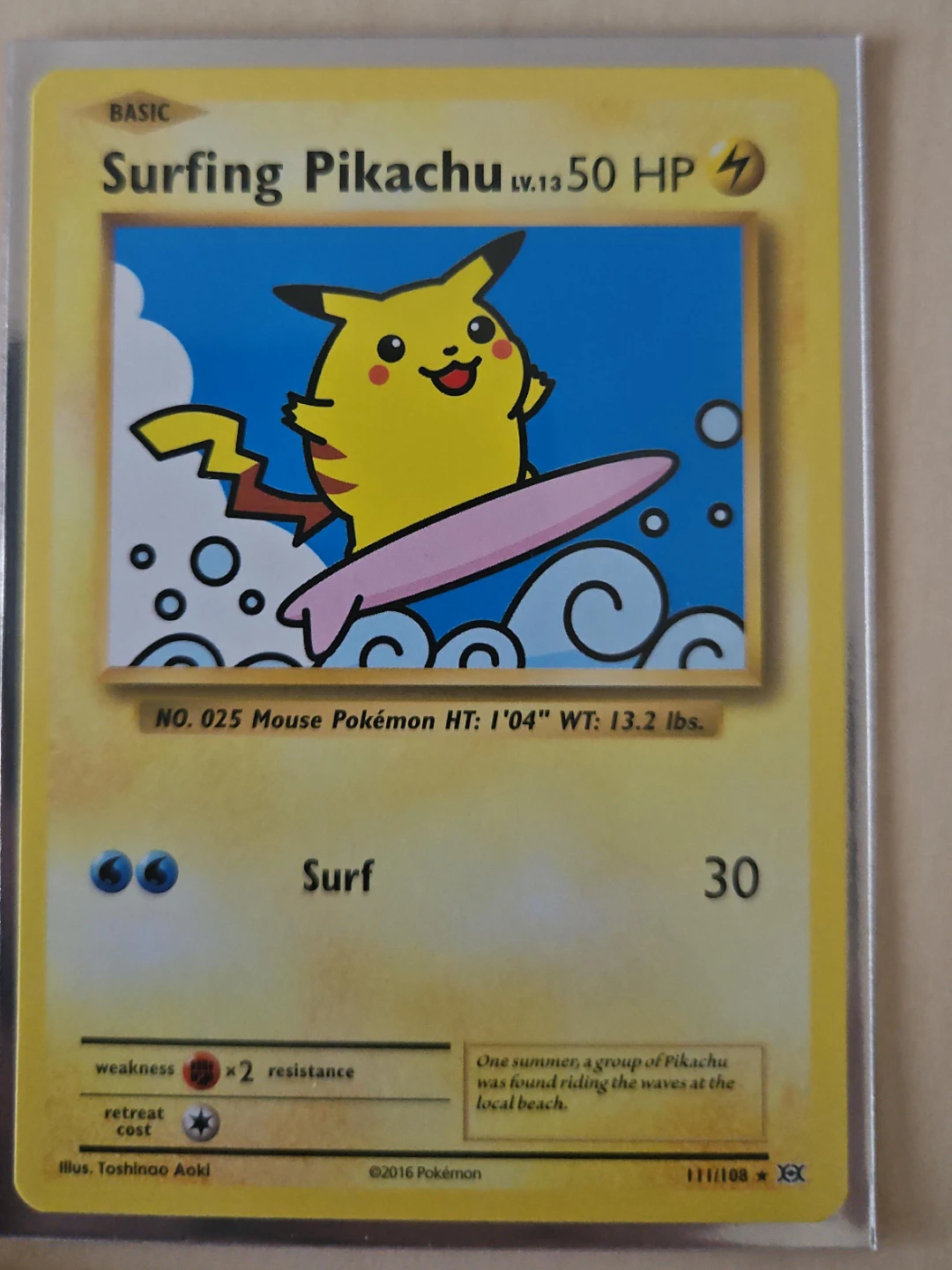 Pokémon Surfing Pikachu #111/108 – XY Evolutions – Secret Rare