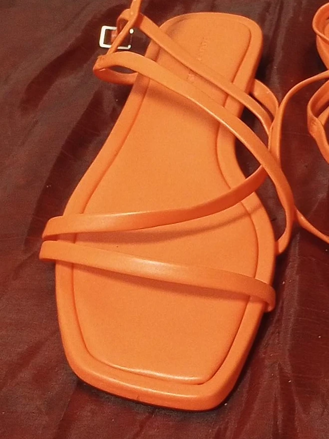 Orange Flat Sandals