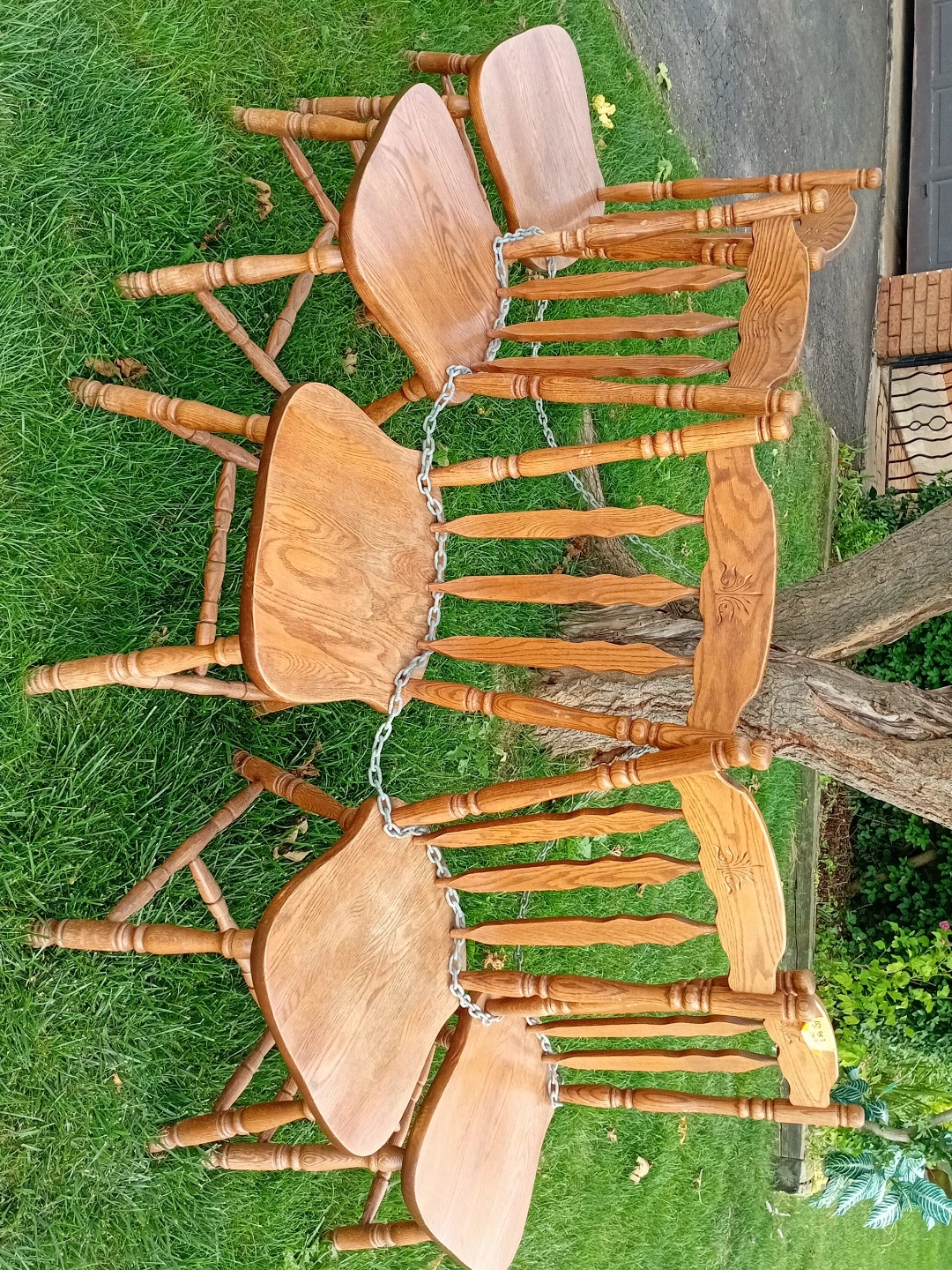 Set of 5 Wooden Dining Chairs