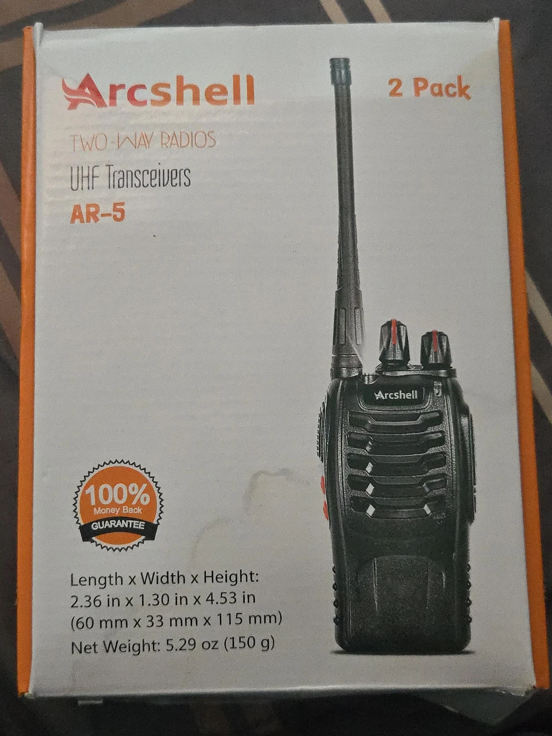 Arcshell AR-5 Two-Way UHF Transceivers - 2 Pack