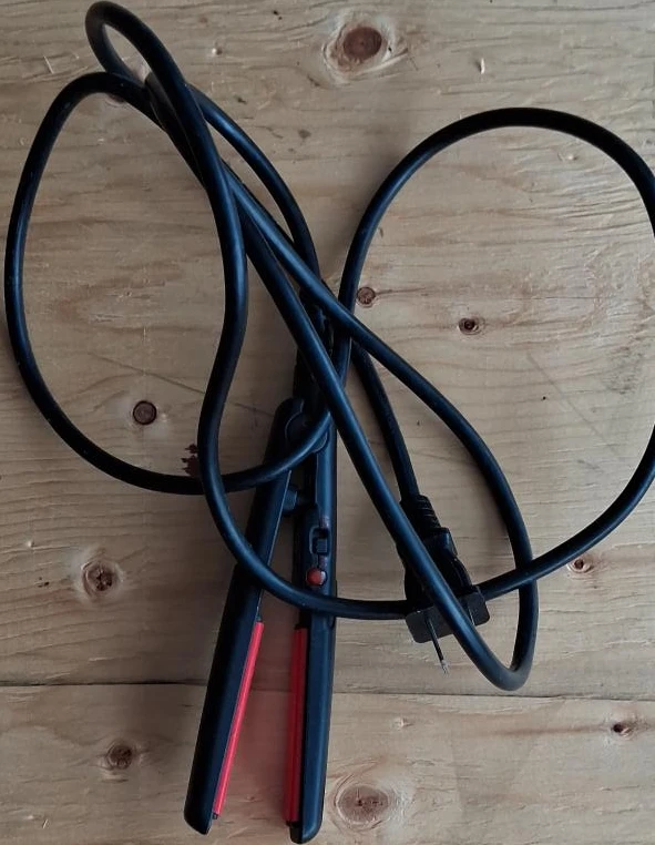 Black Hair Straightener with Red Accents