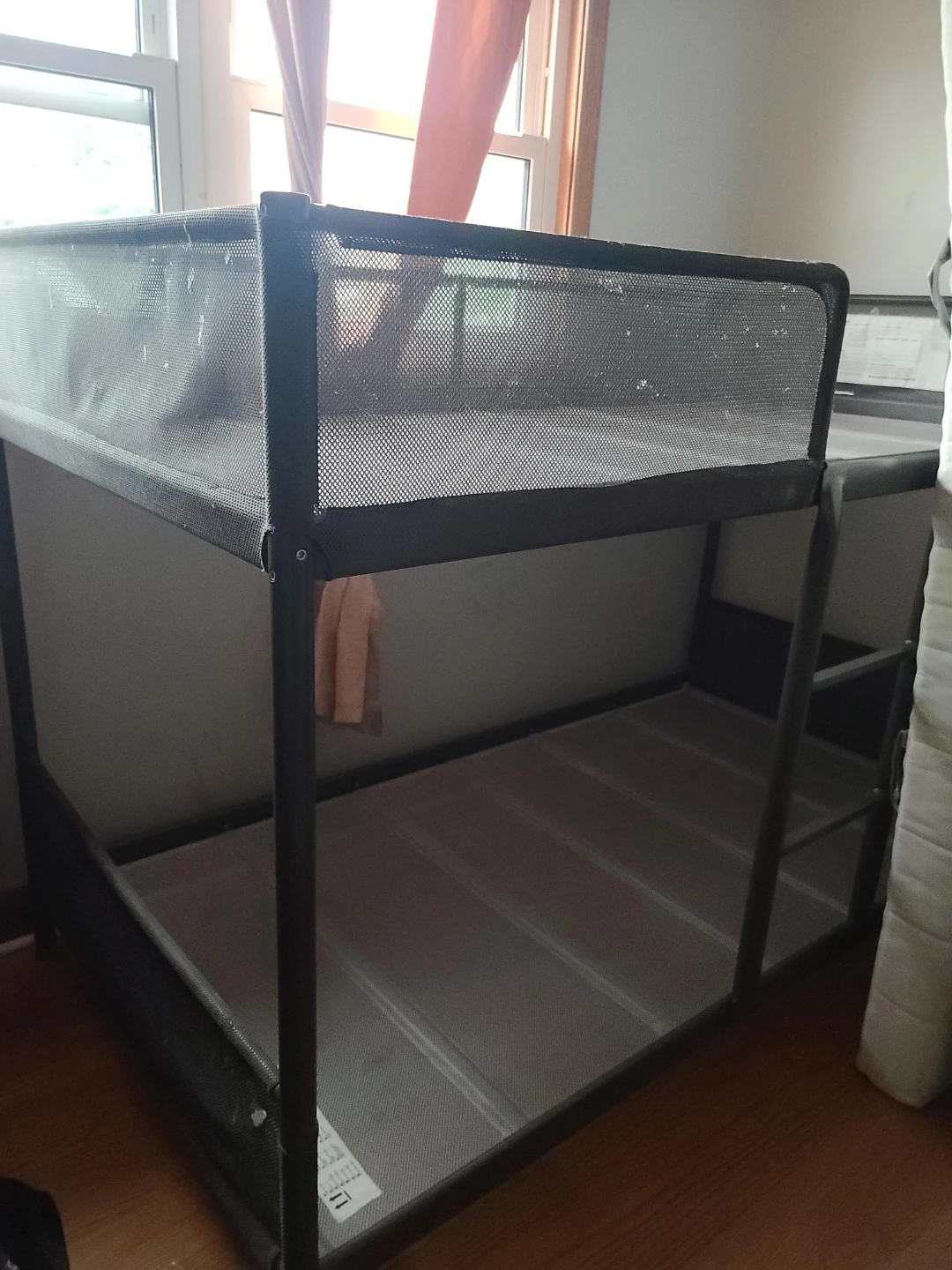 Bunk Bed Frame with Mesh Guard Rails