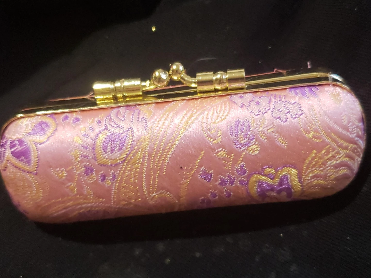 Vintage Floral Lipstick Holder Case with Mirror