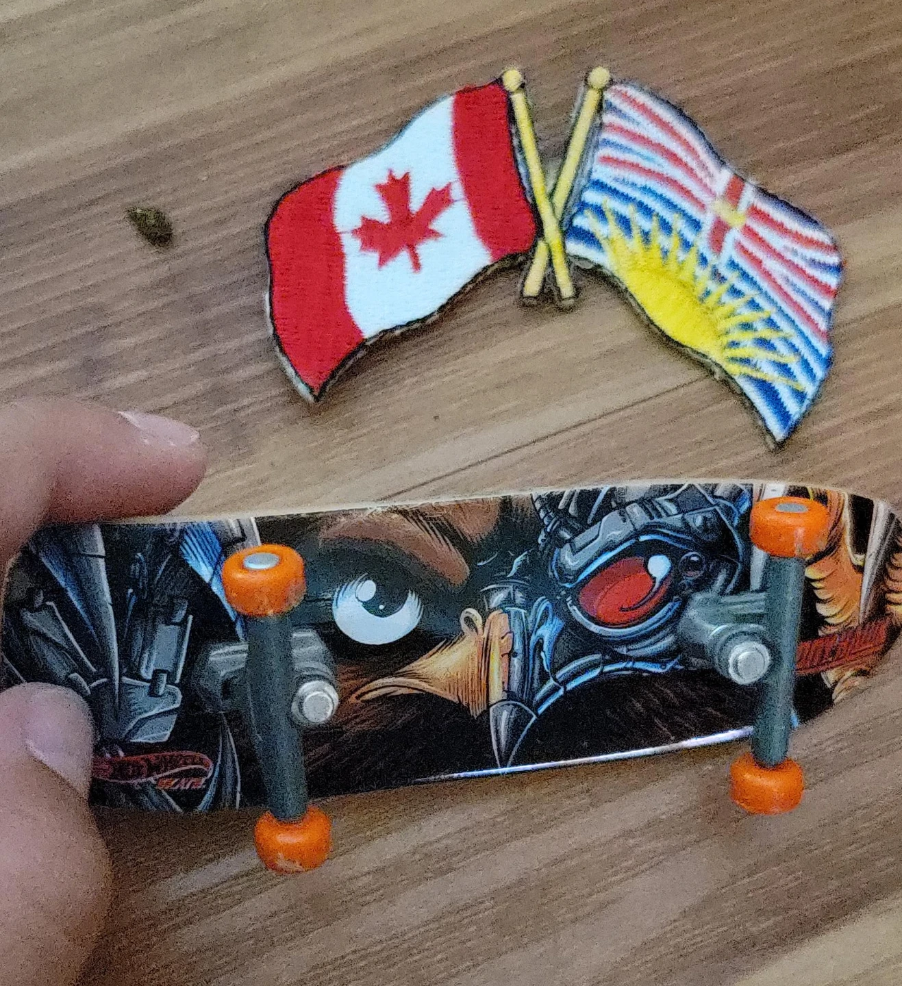 Fingerboard with Canada and BC Flags