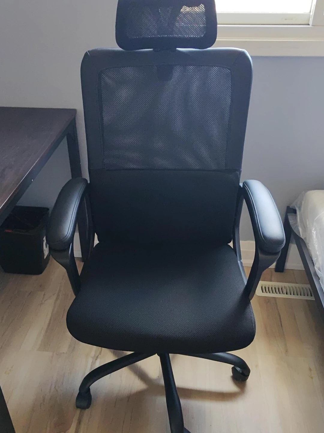 Black Ergonomic Office Chair with Headrest - photo 2
