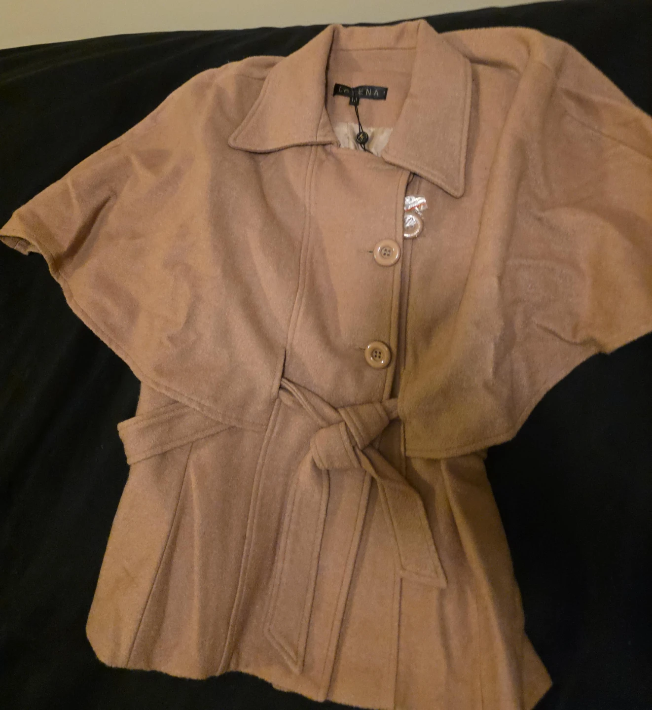Light Brown Cape Coat with Belt