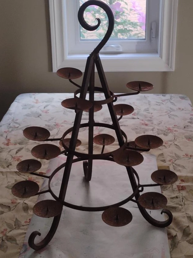 Wrought Iron Candelabra - Holds 15 Votive Candles