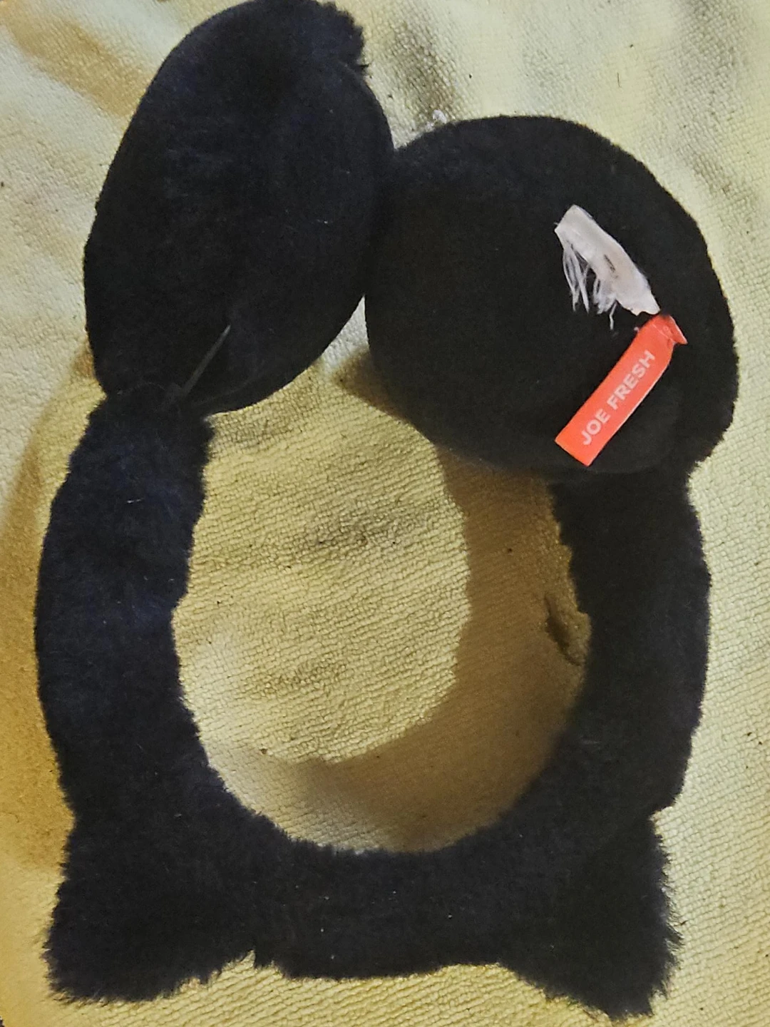 Joe Fresh Black Faux Fur Earmuffs with Cat Ears