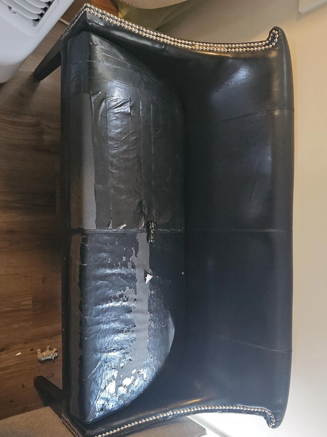 Black Faux Leather Accent Chair