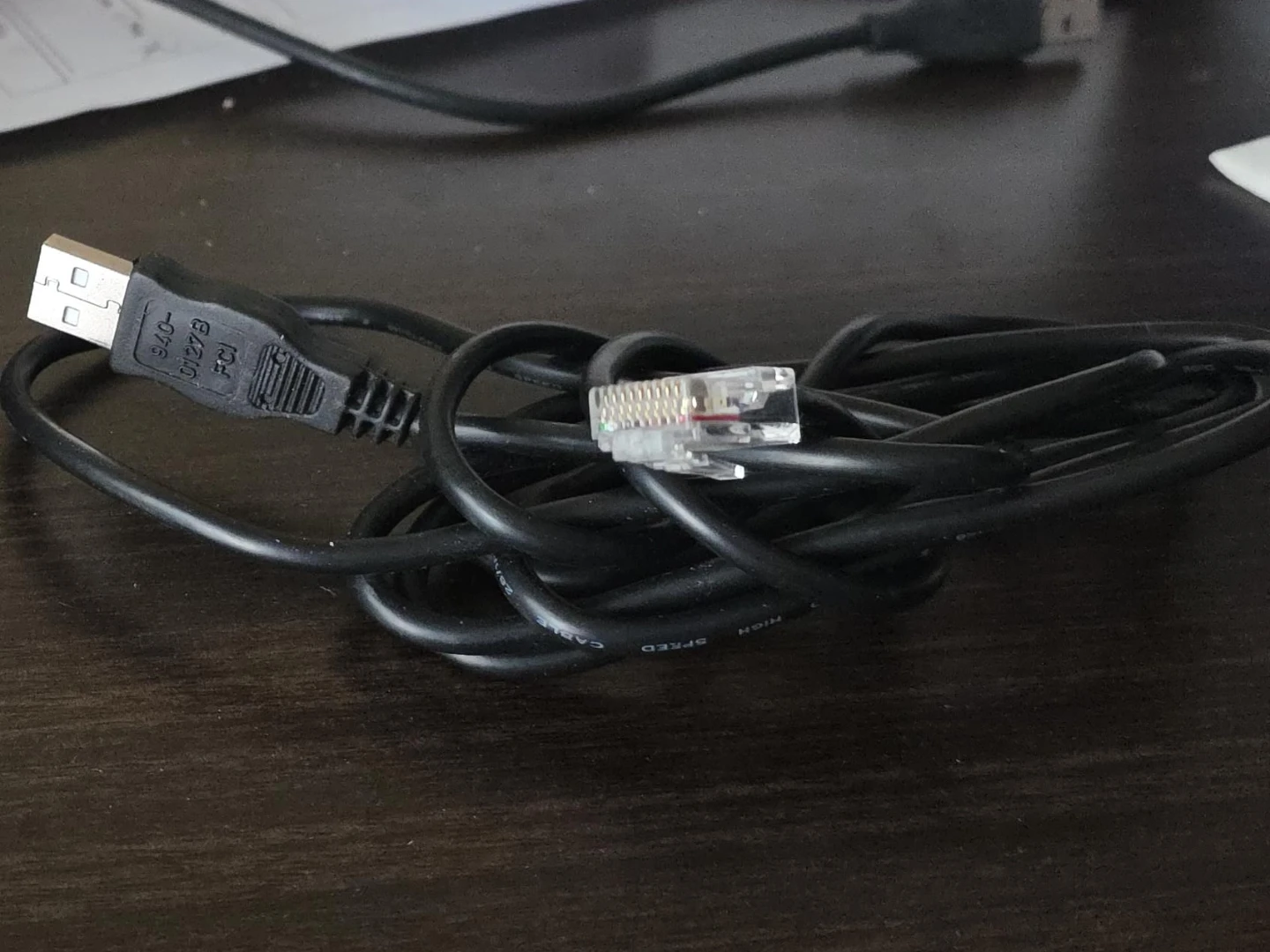 Black USB to Ethernet Adapter Cable