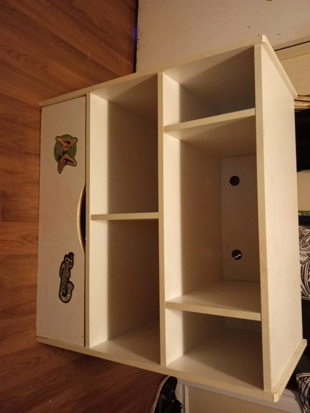 White 6-Shelf Storage Unit with Drawer