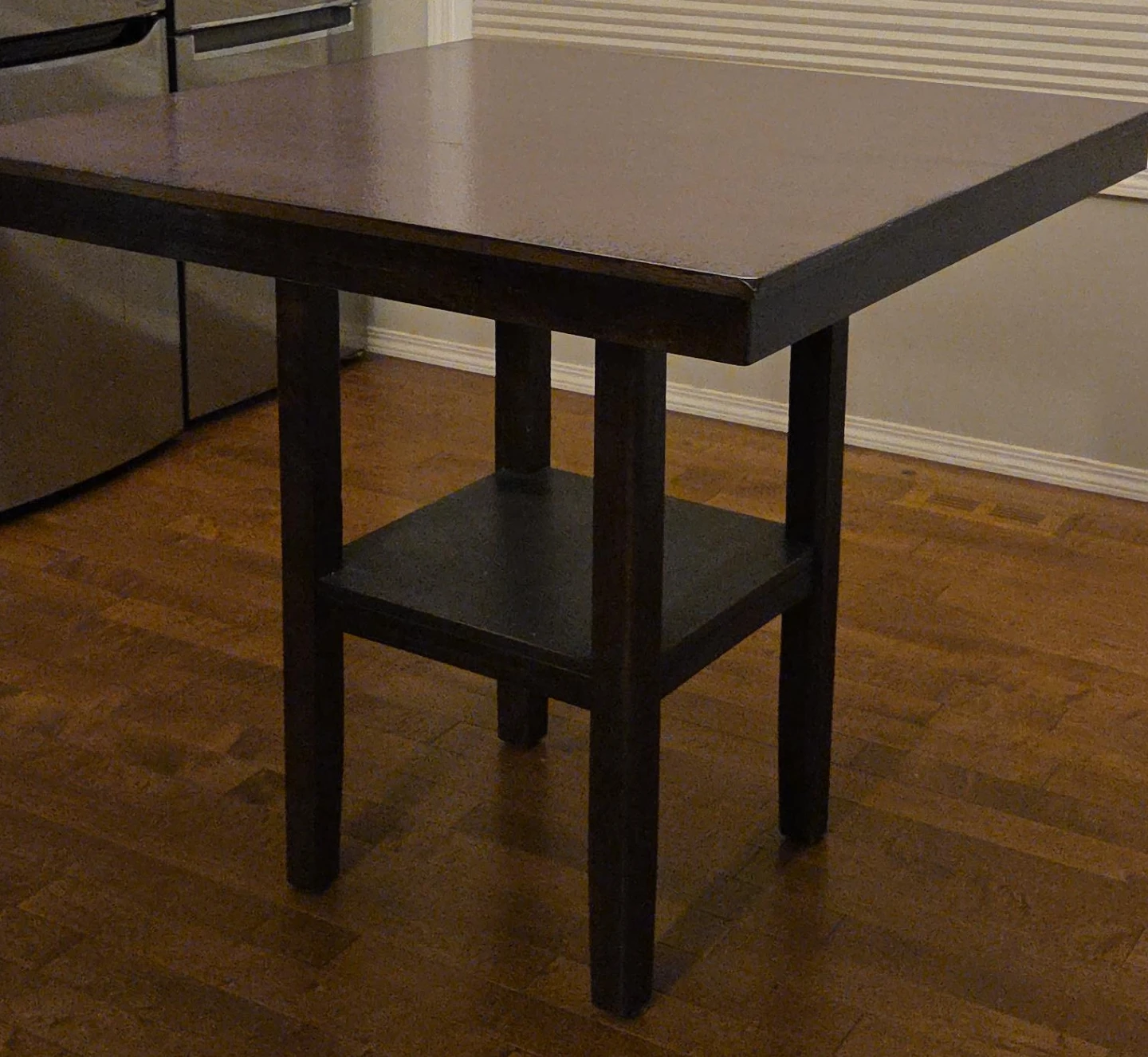 Dark Wood Side Table with Shelf