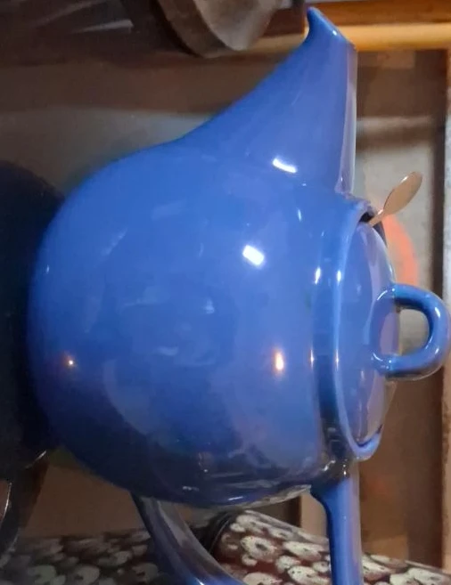 Blue Ceramic Teapot with Lid