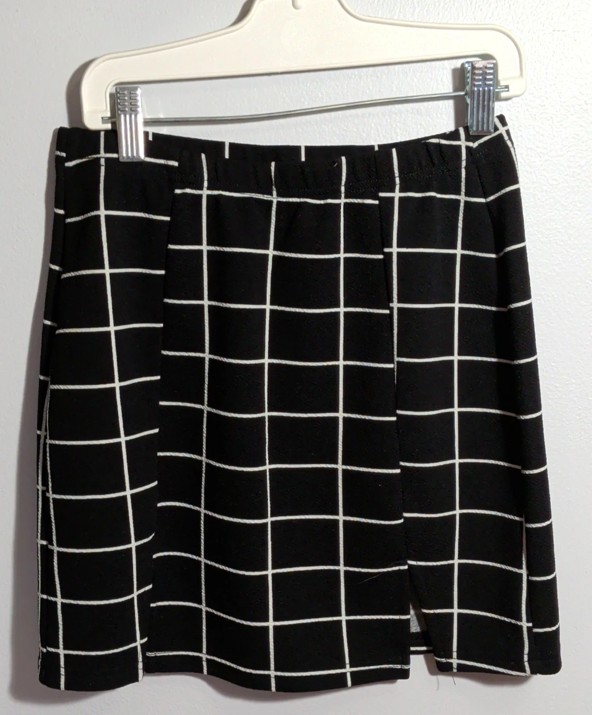 Black and White Grid Mini Skirt