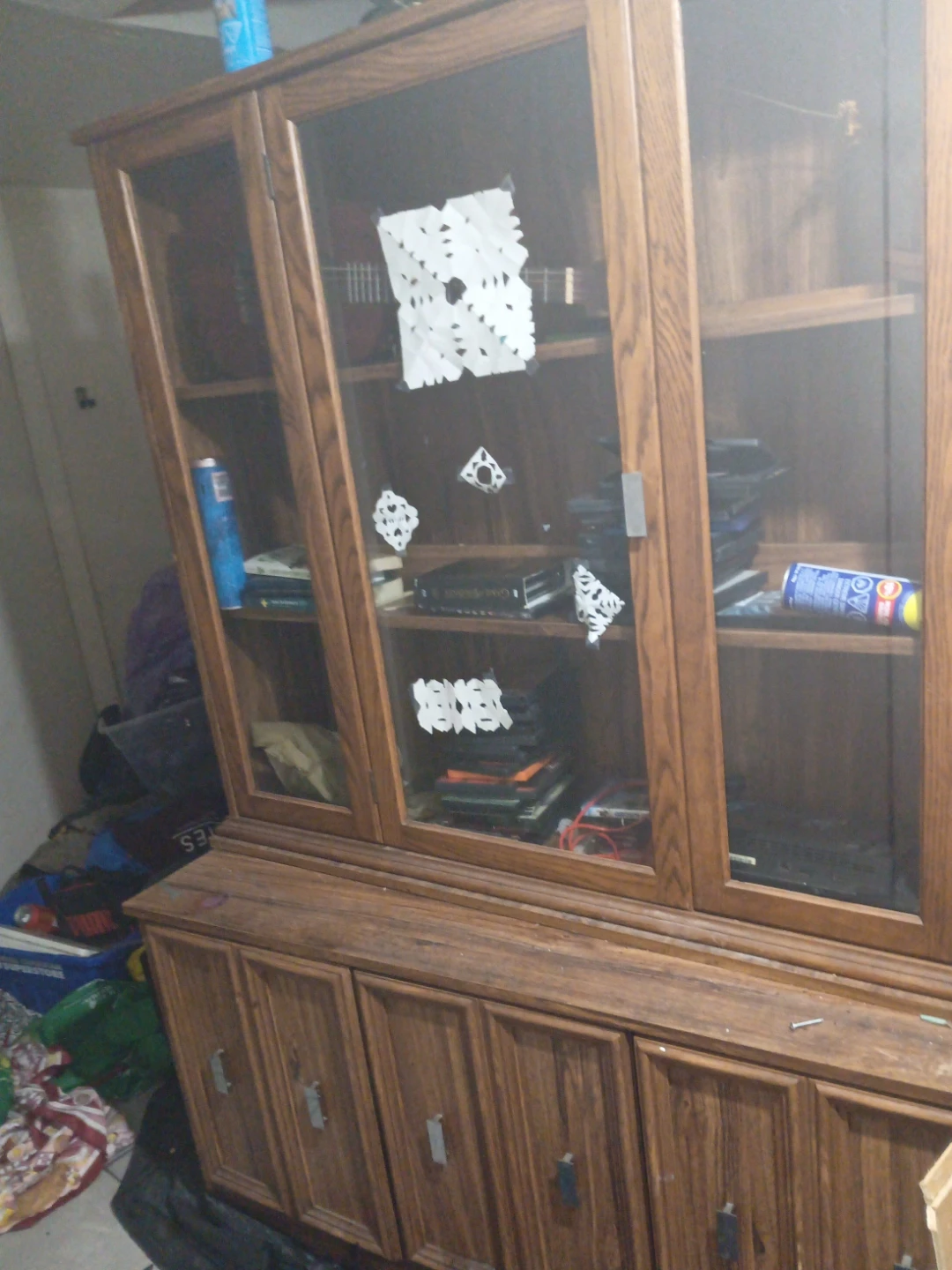 Wooden China Cabinet with Glass Doors