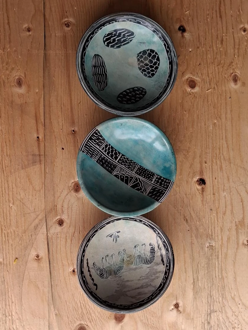 Set of 3 Decorative Ceramic Bowls