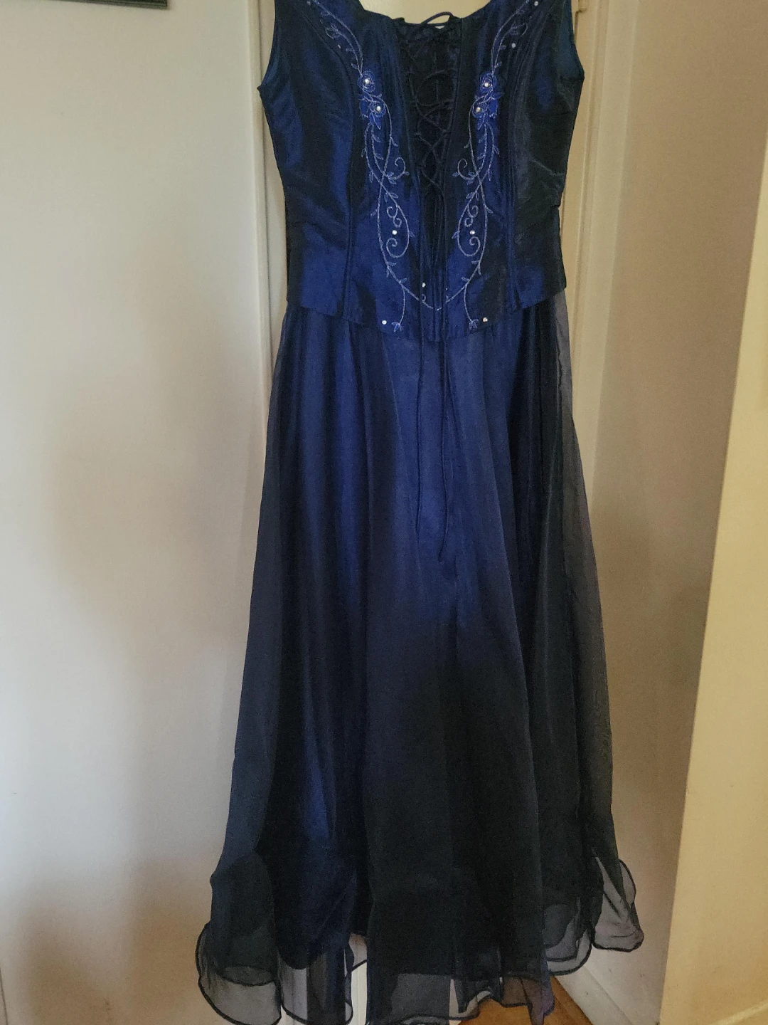 Navy Blue Corset Back Dress