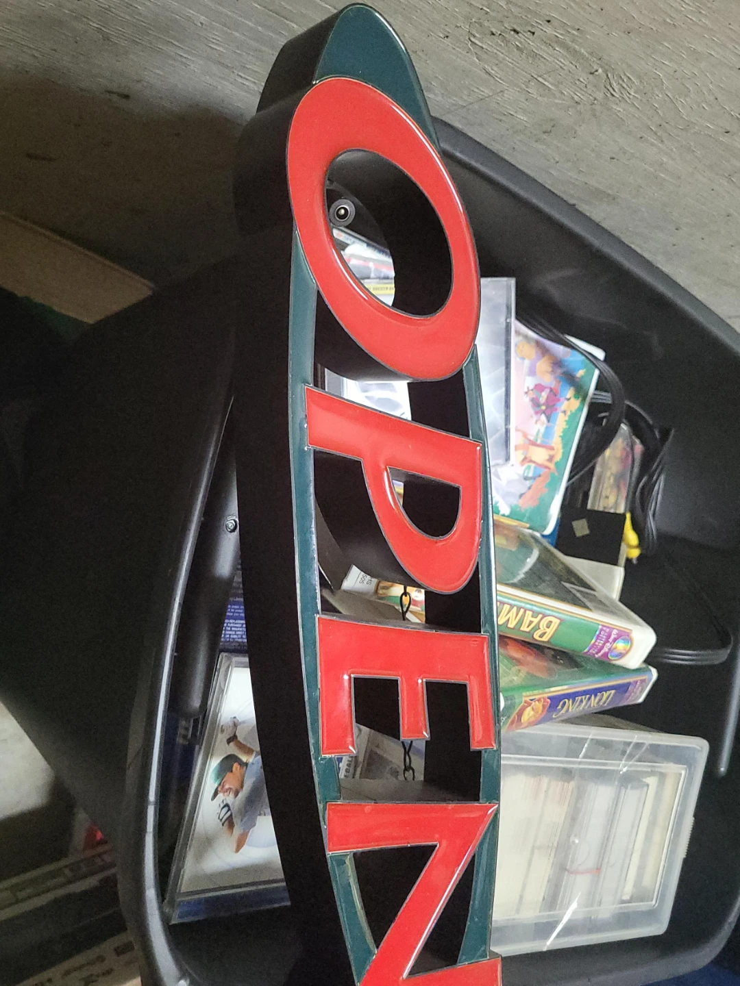 Vertical "OPEN" Sign