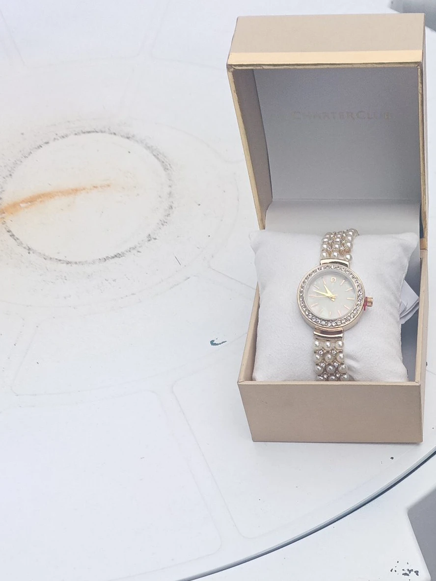 Charter Club Women's Watch with Pearl Beading