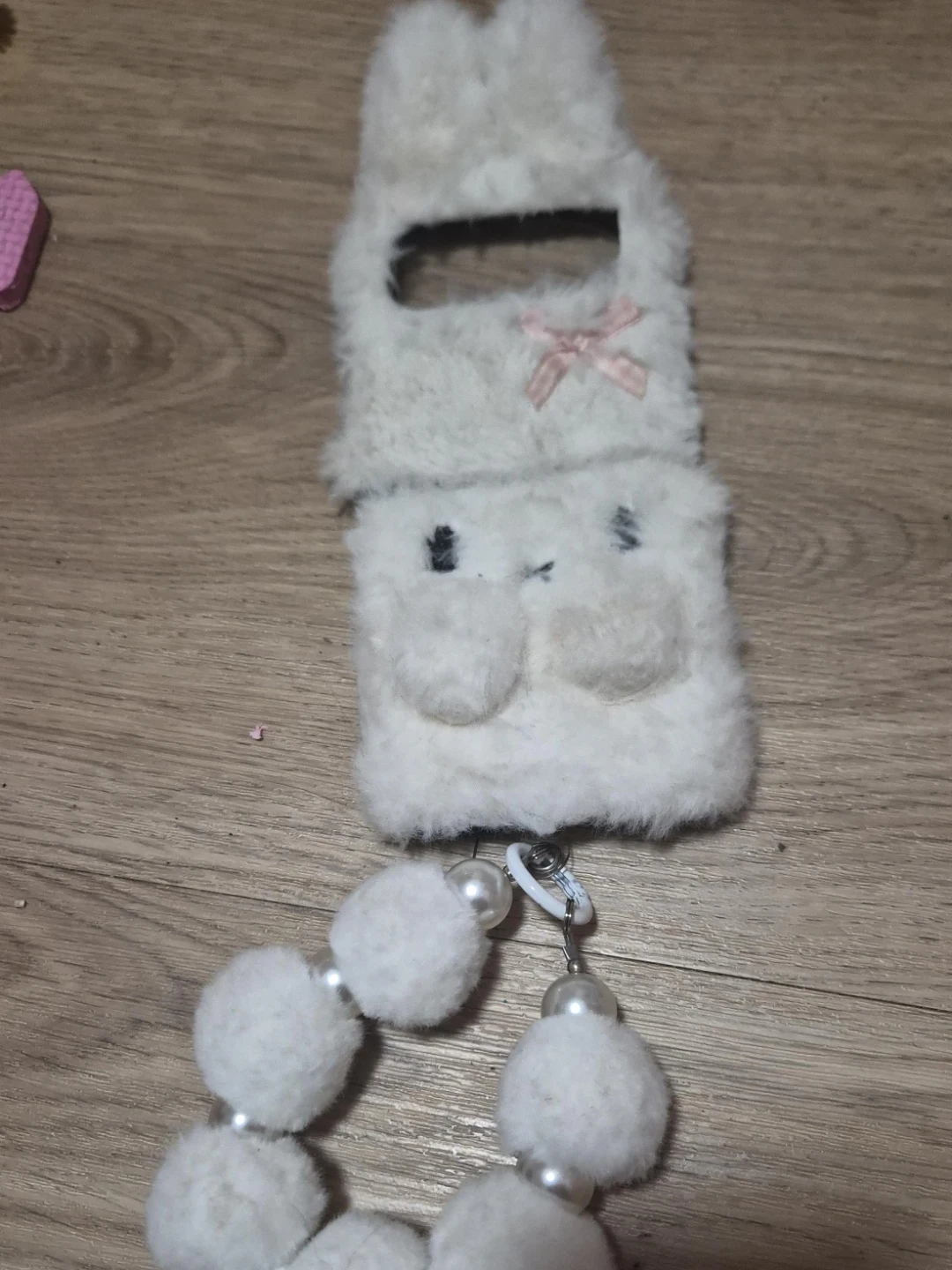 Fuzzy Bunny Phone Case with Charm