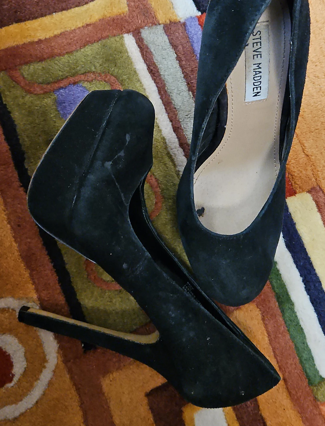 Steve Madden Black Suede Platform Heels