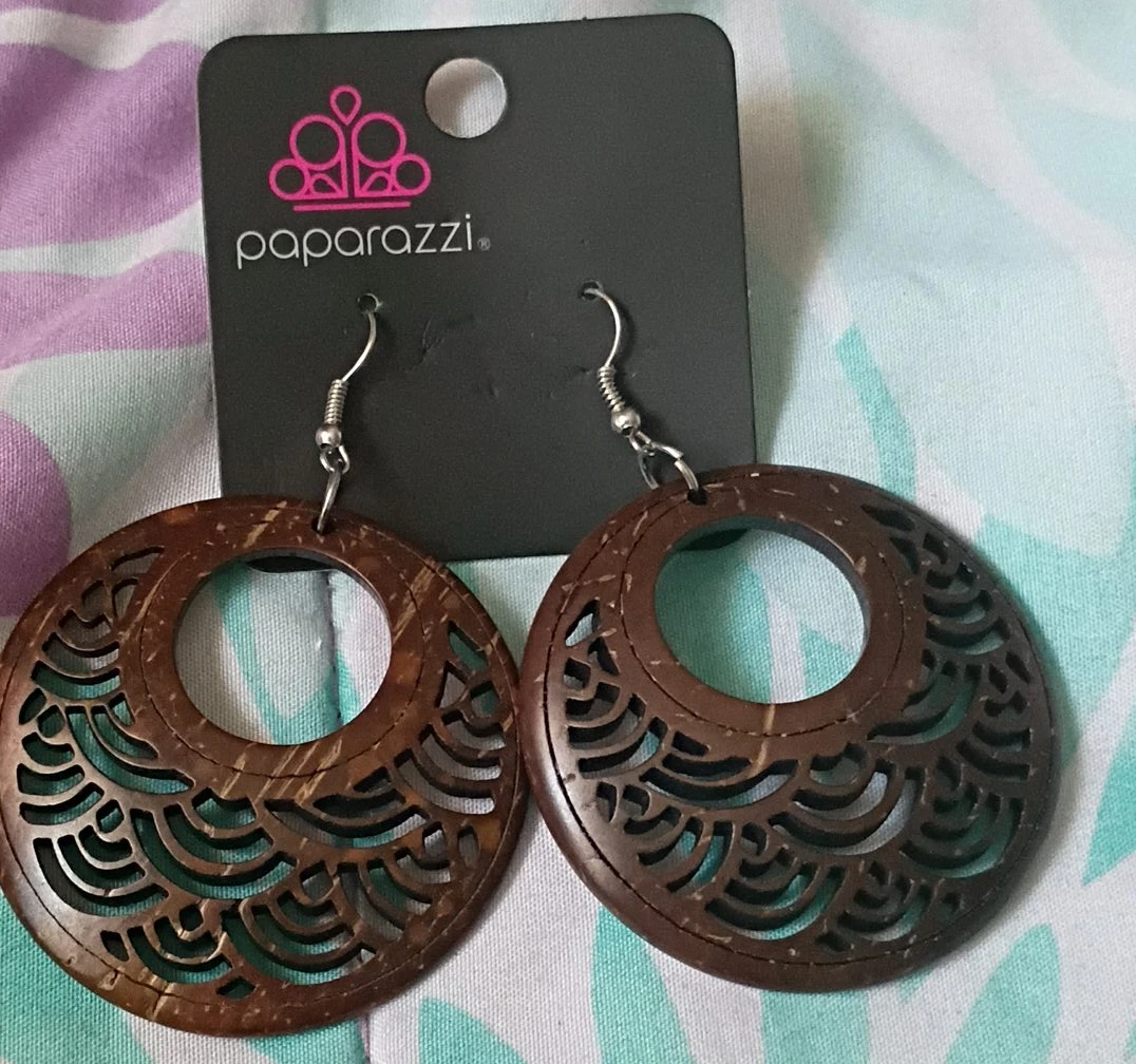 Paparazzi Wood Hoop Earrings