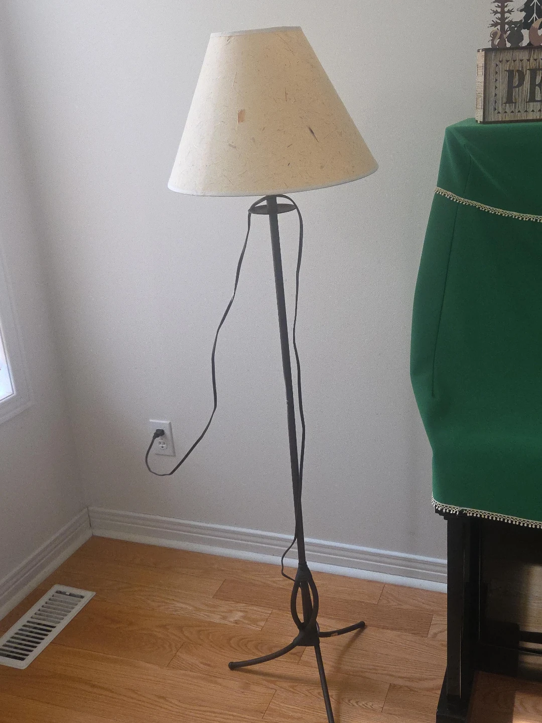 Floor Lamp with Tan Lampshade