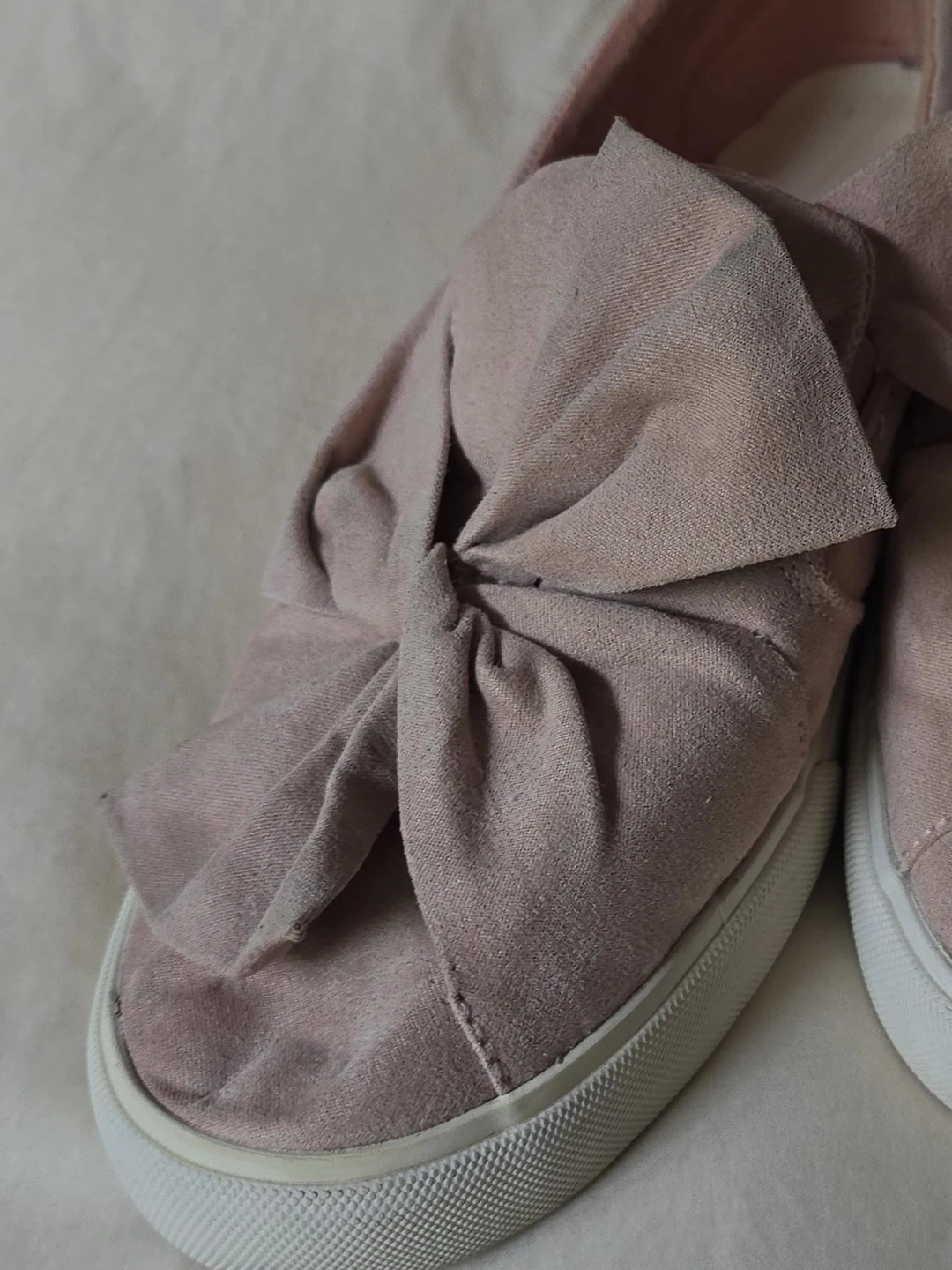 Pink Slip-On Sneakers with Bow - photo 3