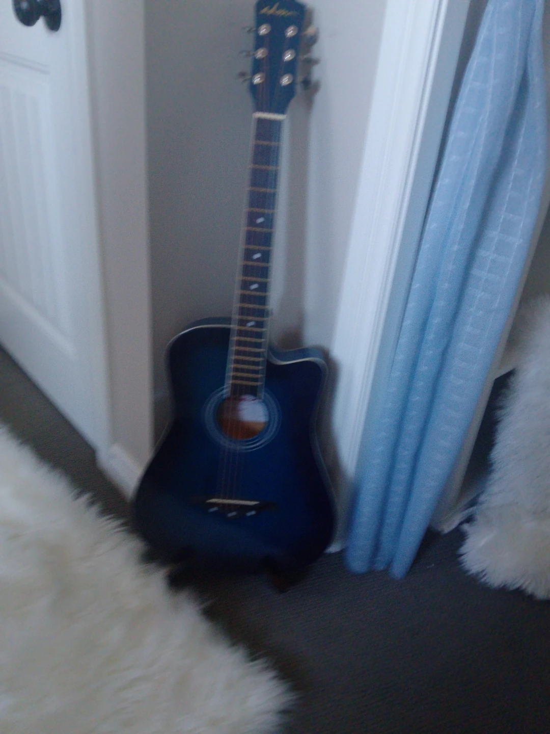 Blue Acoustic Guitar