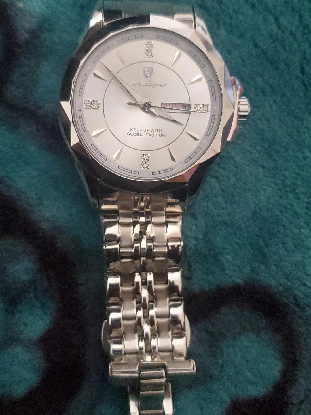 POEDAGAR Men's Watch Silver Stainless Steel