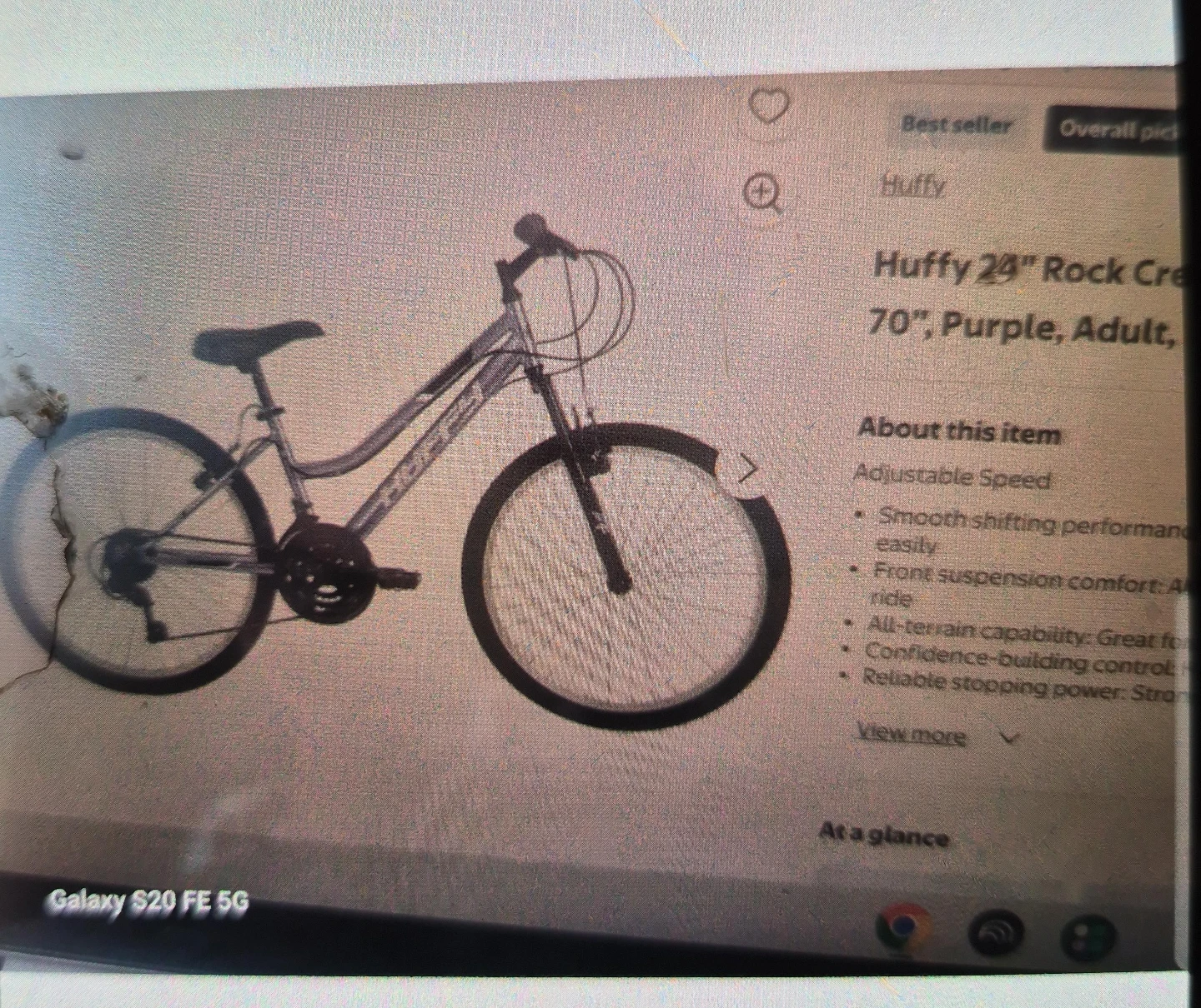 Huffy 24" Rock Creek Purple Adult Bike