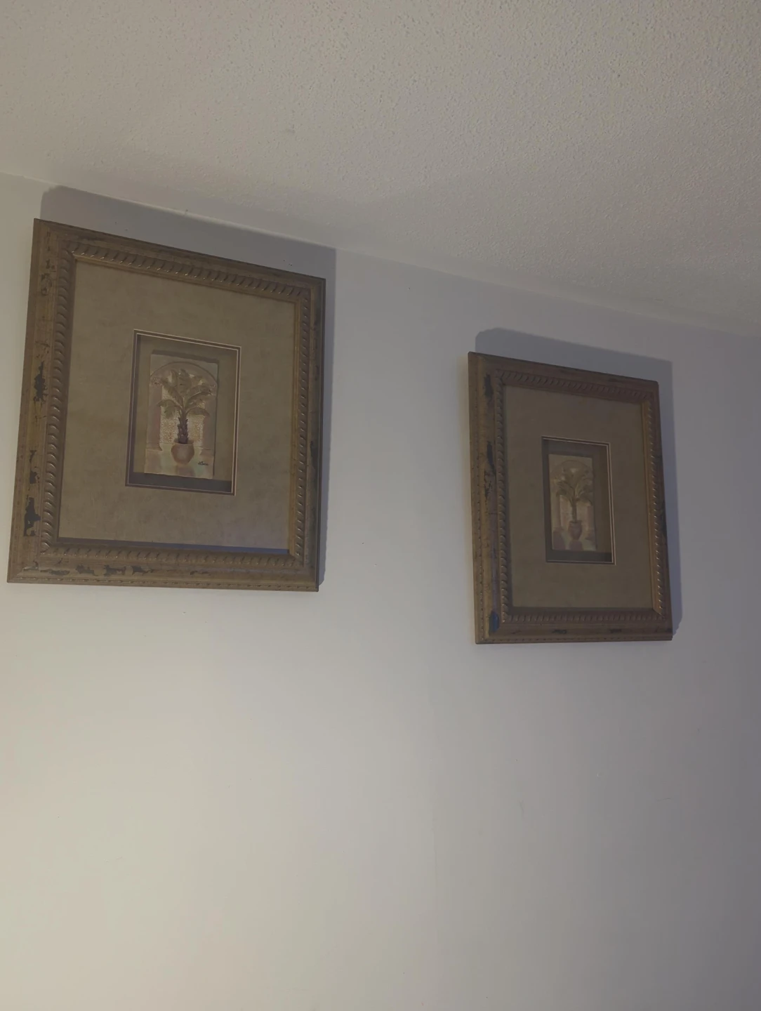 Framed Wall Art Set with Palm Tree Design