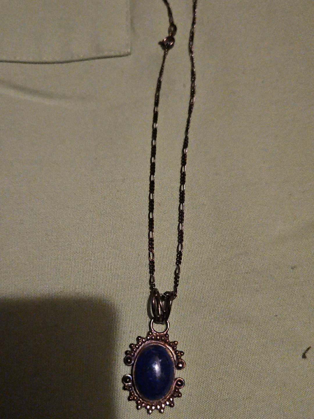 Oval Lapis Lazuli Pendant Necklace