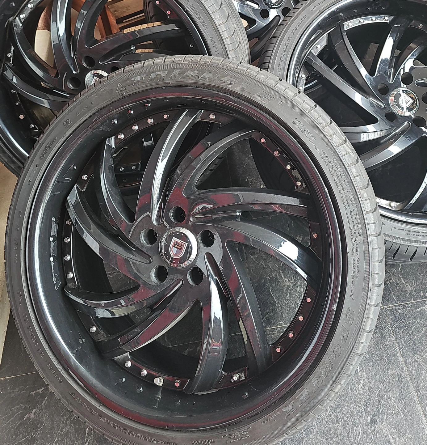 Black Alloy Wheels with Sportmax Tires