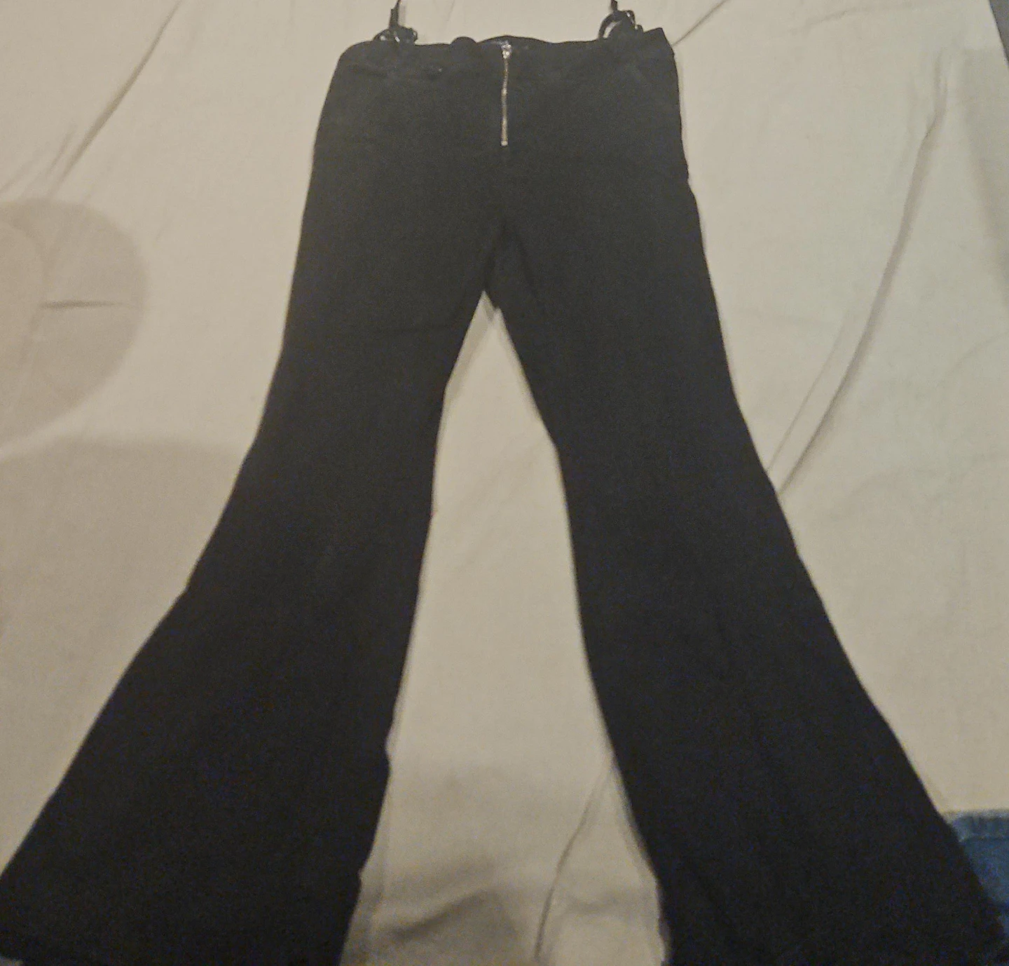 Black Flare Leggings with Zipper