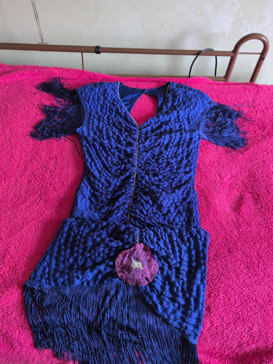 Royal Blue Flapper Dress with Fringe