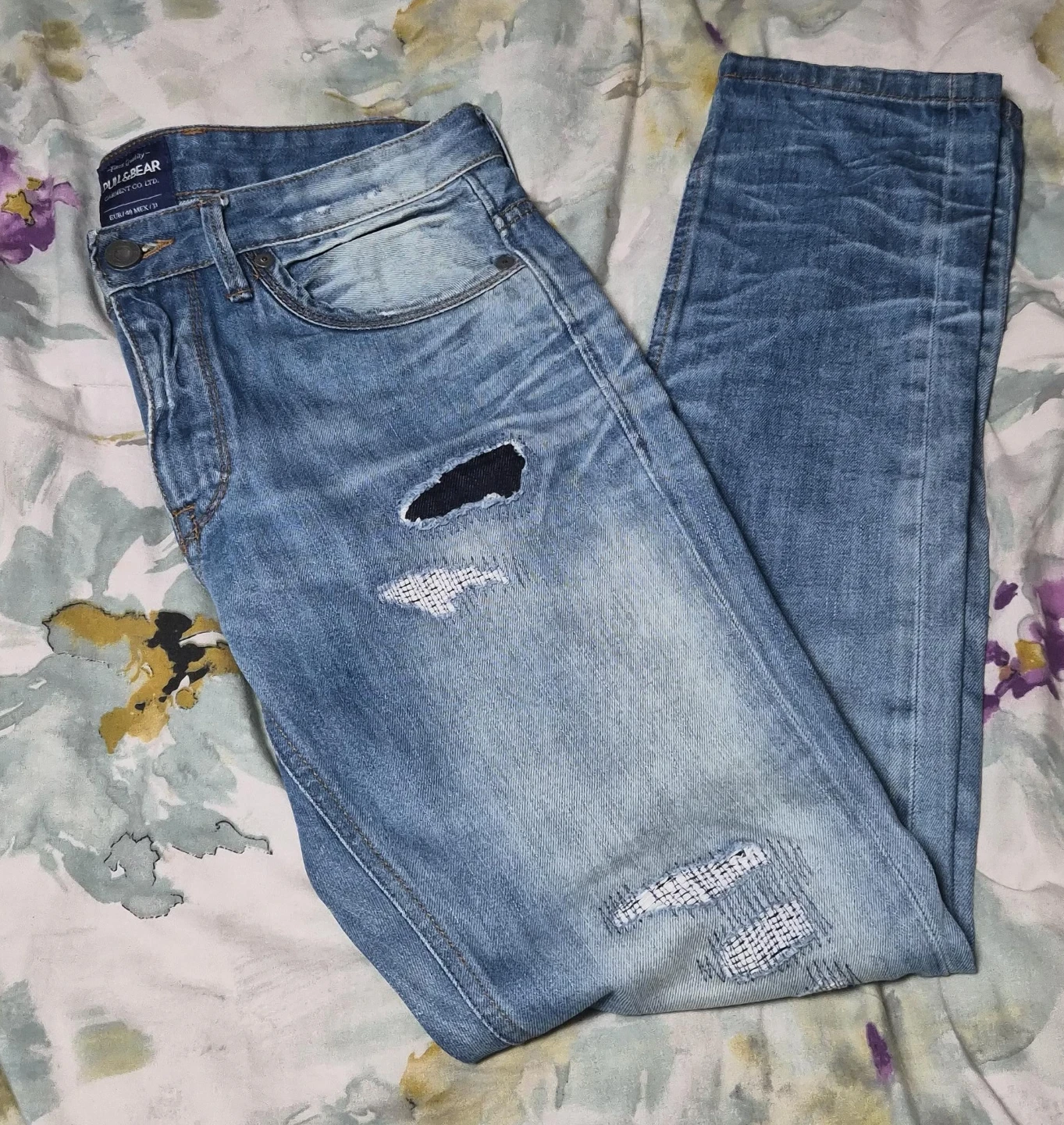 Pull & Bear Distressed Denim Jeans
