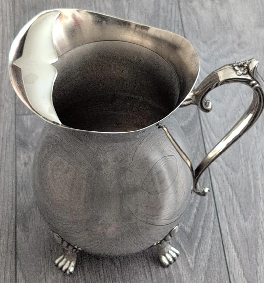Vintage Silver-Plated Pitcher with Ornate Handle