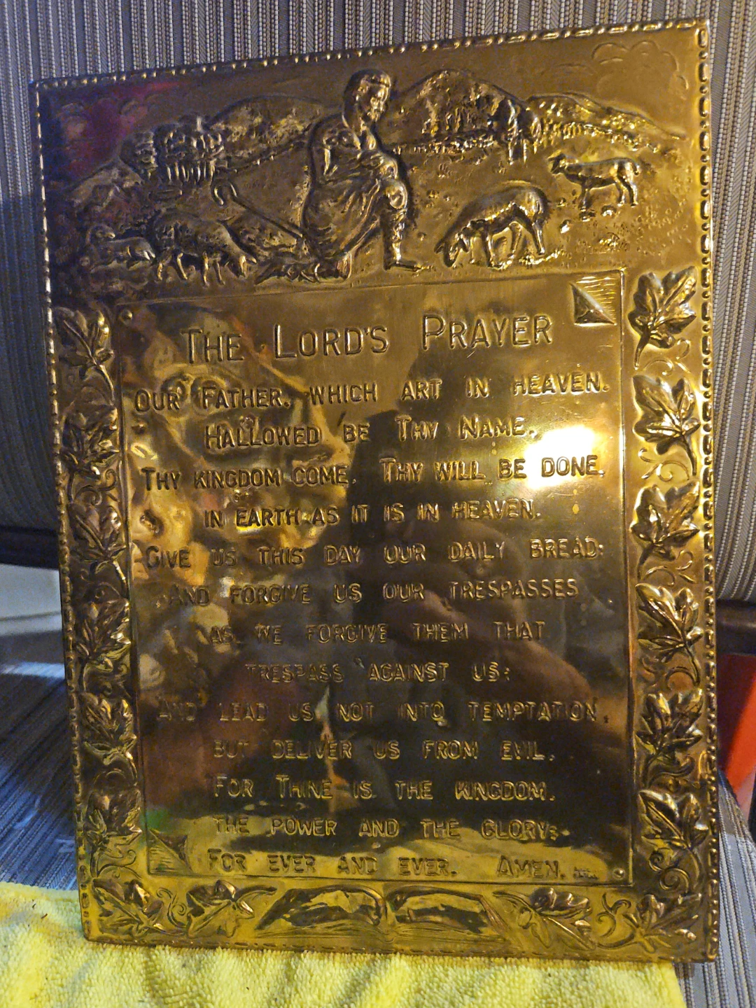 Brass Lord's Prayer Plaque