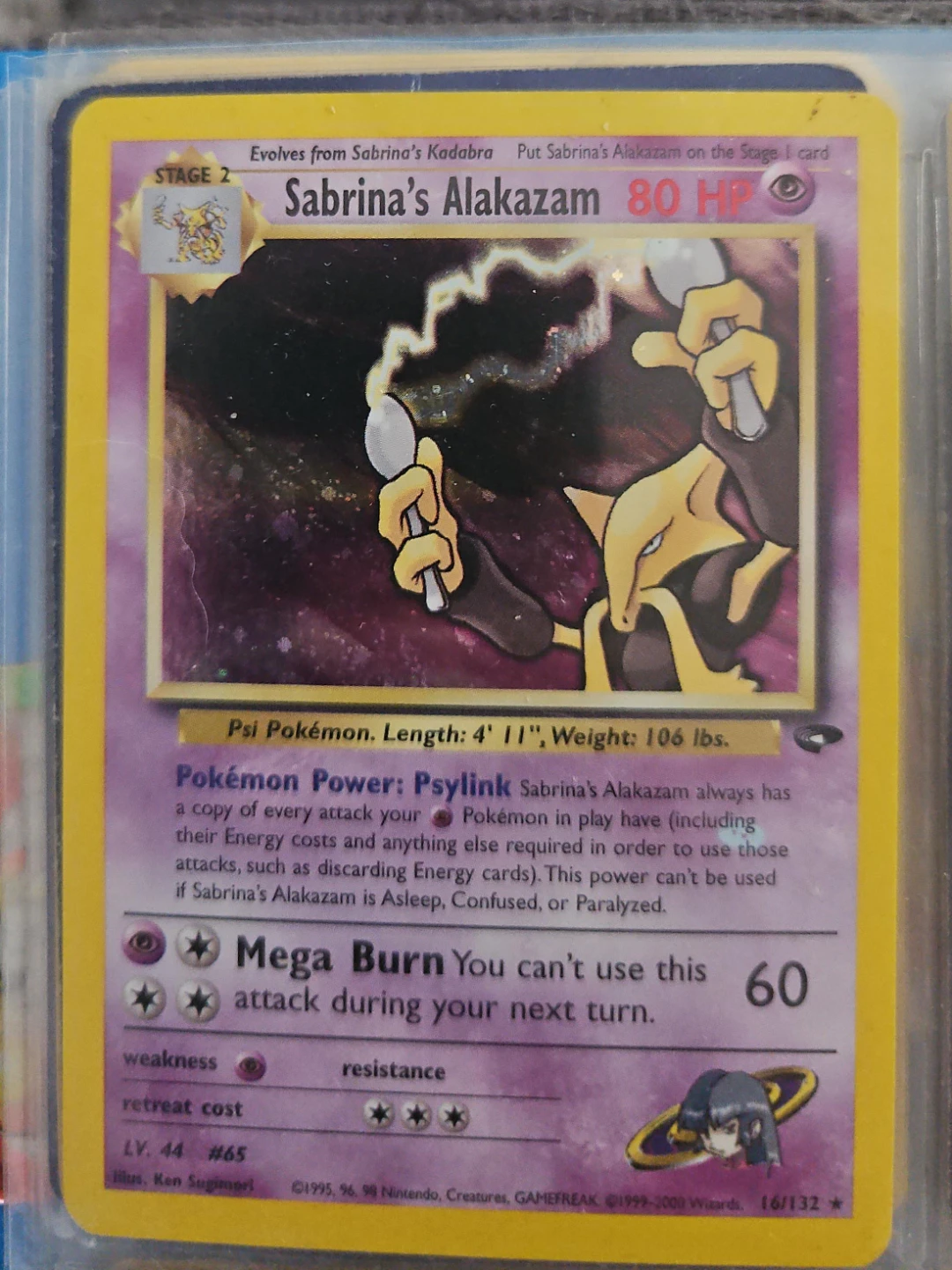 Pokémon Sabrina's Alakazam –Holo Rare – Vintage