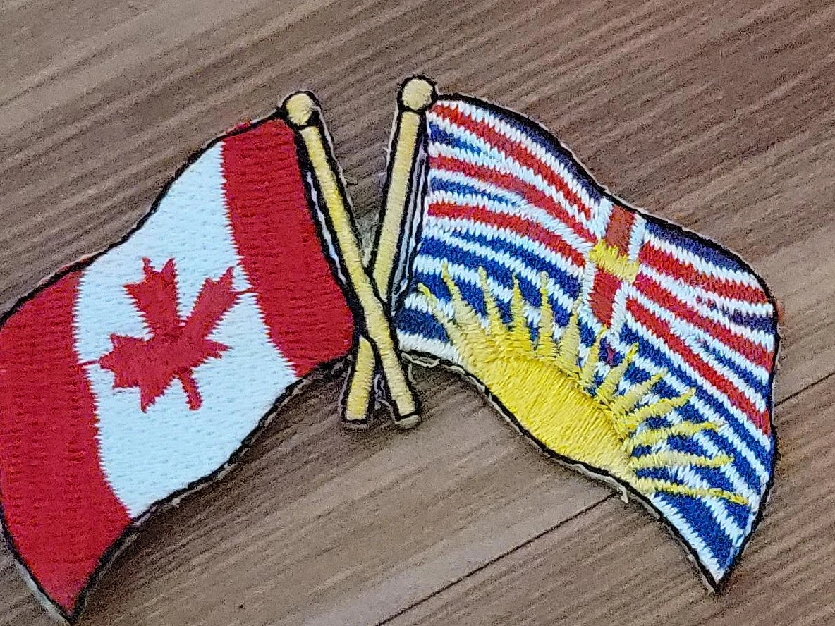 Canada and British Columbia Flag Embroidered Patch