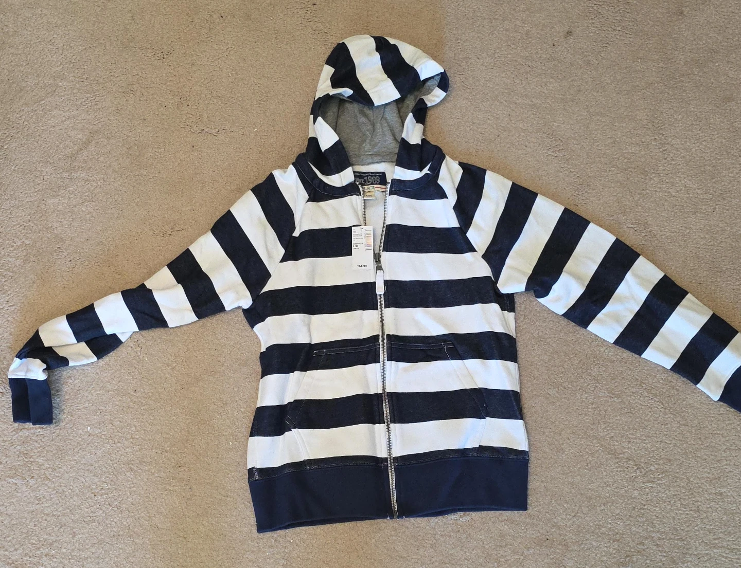 The Children's Place Striped Zip-Up Hoodie