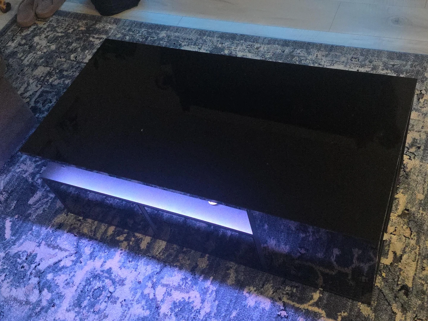 Black coffee table with LED lighting