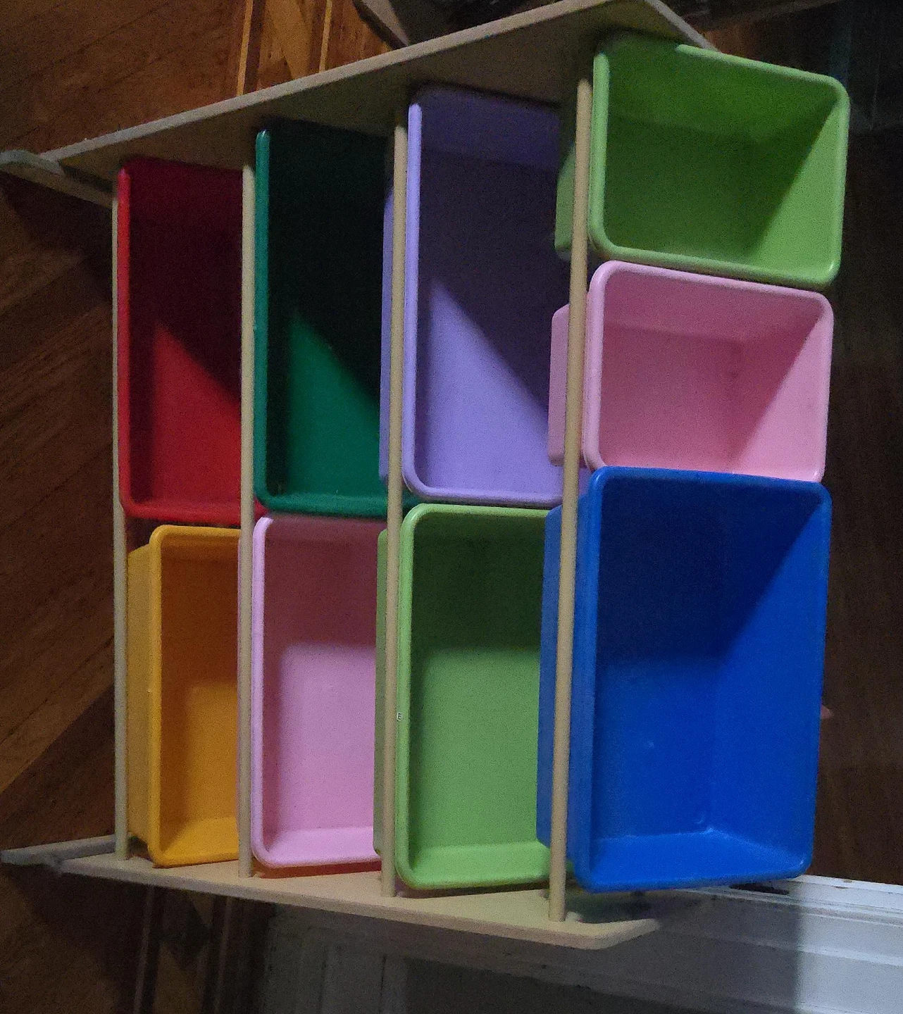 Multicolor Storage Bin Organizer Unit