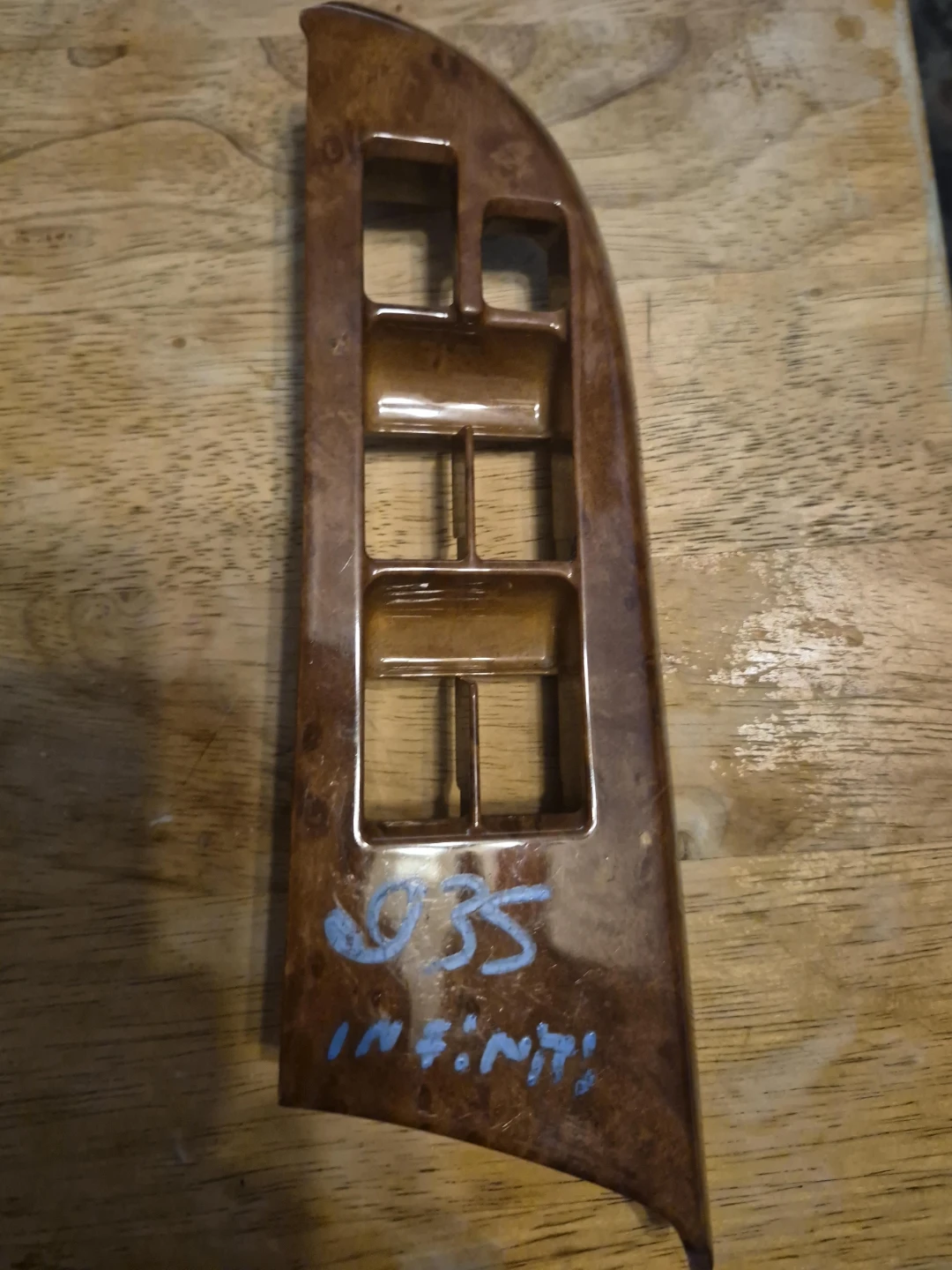 Infinity G35 Wood Grain Window Switch Trim Bezel