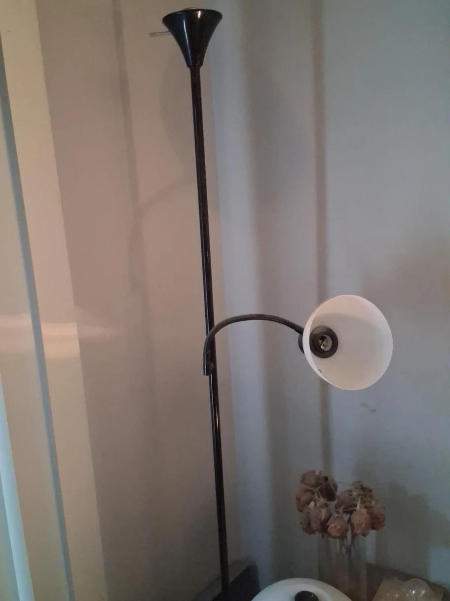 Black Floor Lamp with Adjustable Reading Light